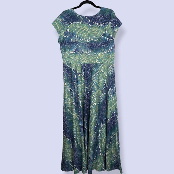 Chaps 100% Cotton Foliage Maxi Dress - Picture 6 of 8